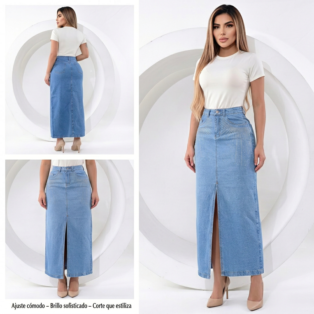 FALDA LARGA GLAM URBANO