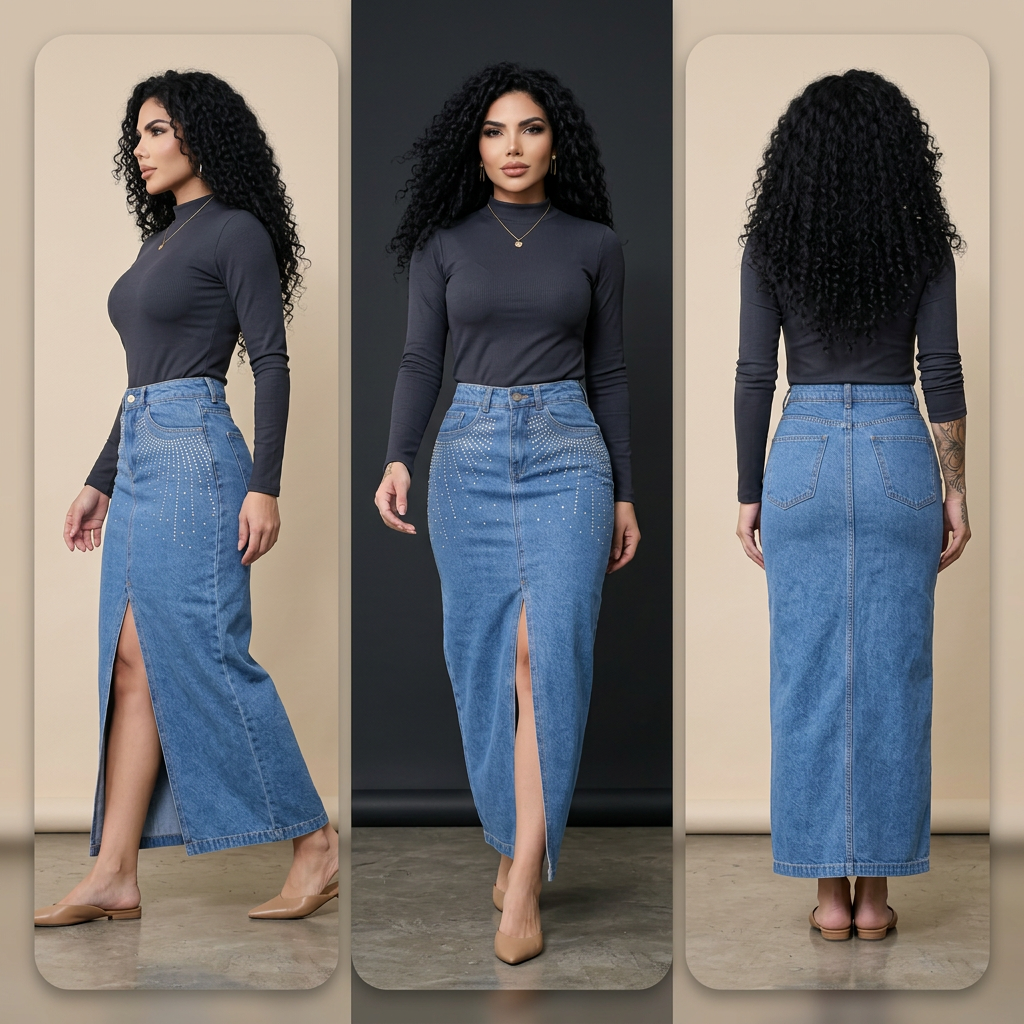 FALDA LARGA GLAM URBANO